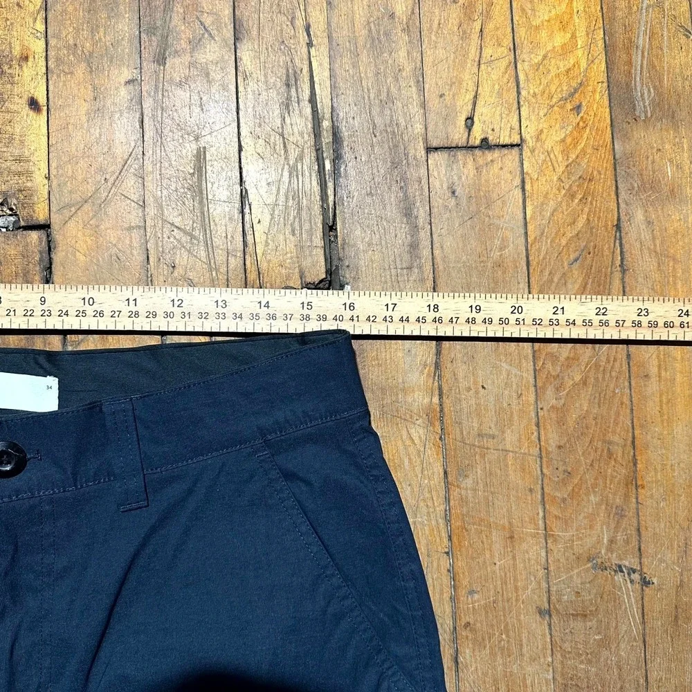 FF.LA Chino Pants Womens 34 Blue Solid Flat Front Curvy Fit Slash Pocket Outdoor